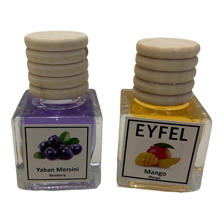 خوشبوکننده هوای خودرو ایفل مدل بلوبری و کارامل کد Caramel-Blueberry حجم 10 میلی‌لیتر بسته 2 عددی